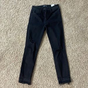 Black ripped Abercrombie skinny jeans